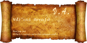 Vécsi Arnold névjegykártya