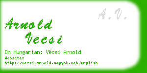 arnold vecsi business card