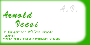 arnold vecsi business card